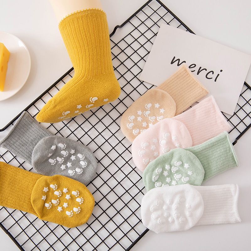 Newborn Baby Socks Spring and Autumn Thin Mid tube Anti slip Non Legging 0-3 Year Old Children's Loose Mouth Cute Floor Socks