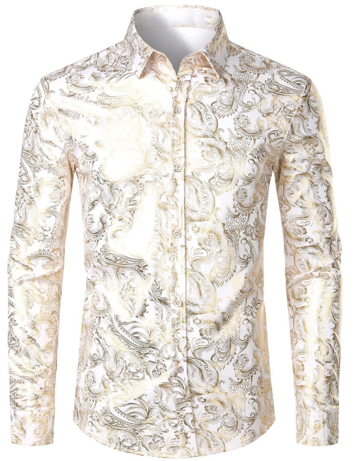 Spring and autumn minimalist men's long sleeved shirt, Hawaiian shirt, 3D digital printed floral top for outerwear