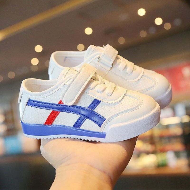 Spring and Autumn Children's New Color blocked Single Shoes, Boys' Sports Shoes, Casual White Shoes, Baby Soft soled Non slip Board Shoes