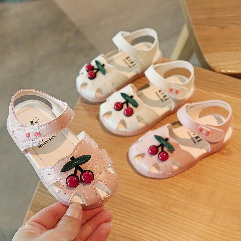 Summer trend new baby walking shoes, girls' sandals, cute cherry baby shoes, soft soled children's shoes
