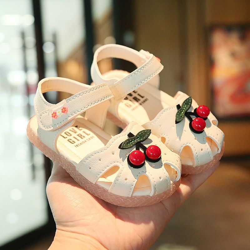 Summer trend new baby walking shoes, girls' sandals, cute cherry baby shoes, soft soled children's shoes