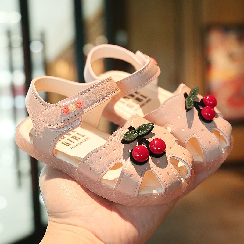 Summer trend new baby walking shoes, girls' sandals, cute cherry baby shoes, soft soled children's shoes