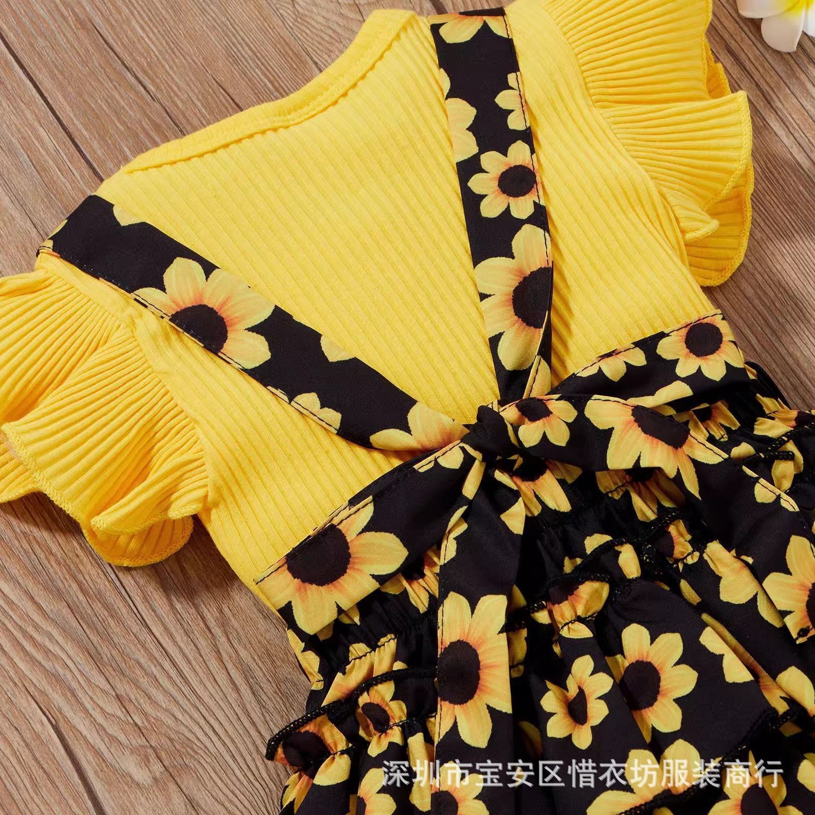 Princess style baby Ha Yi newborn triangle crawling suit pullover top bag fart skirt children's clothing summer two-piece set