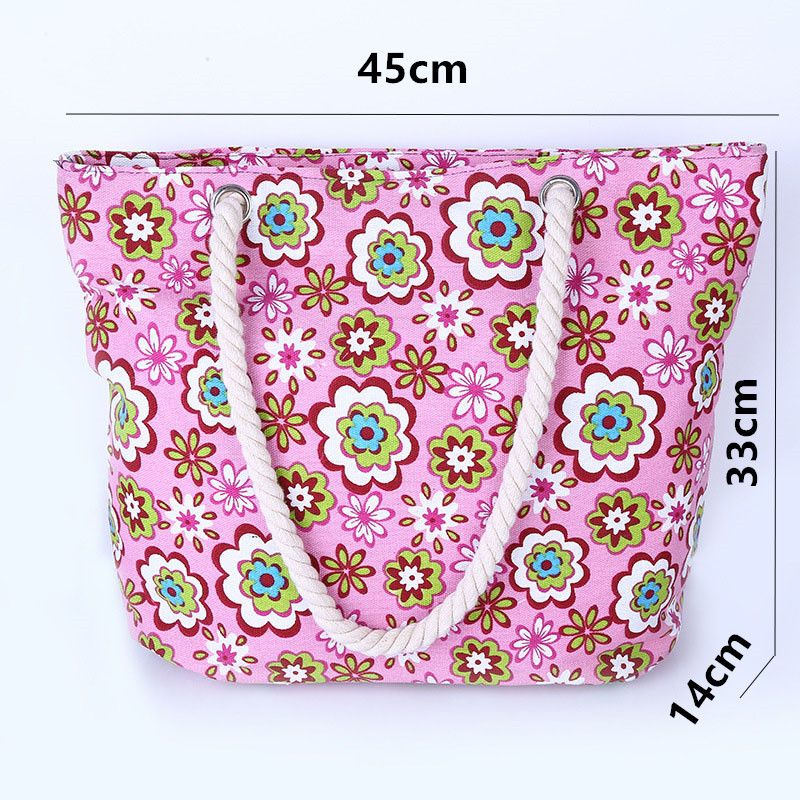 Women's shoulder bag, women's bag, small fresh and cute floral casual travel bag, canvas bag