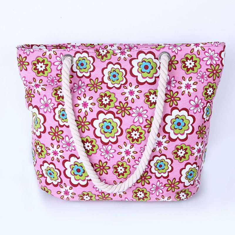 Women's shoulder bag, women's bag, small fresh and cute floral casual travel bag, canvas bag