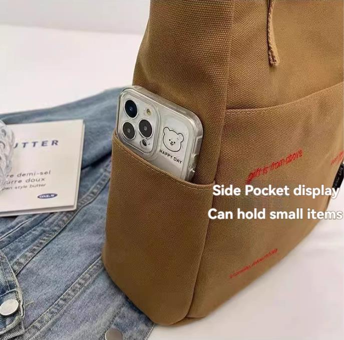 Canvas bag, women's shoulder bag, large capacity book storage, student class commuting bag, handbag