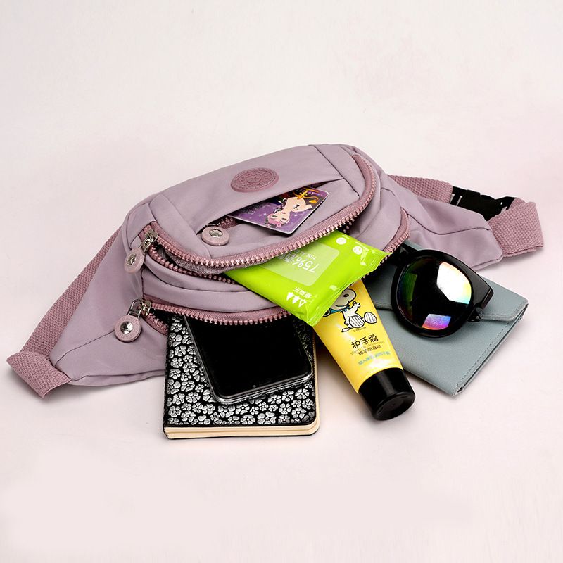 Women's large capacity crossbody bag waist bag fashionable chest bag printed nylon fabric phone bag sports small bag