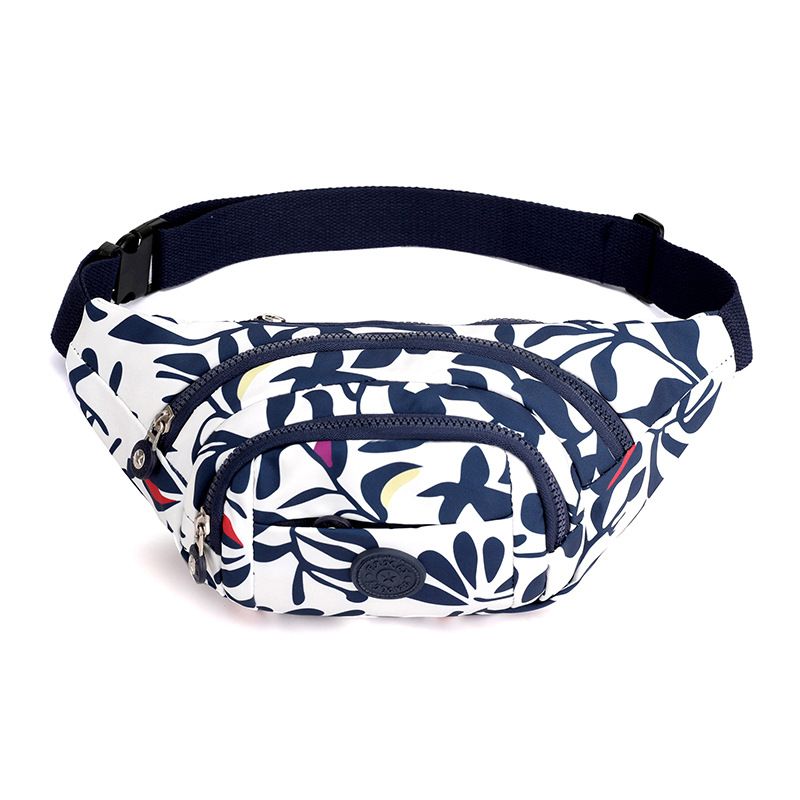 Women's large capacity crossbody bag waist bag fashionable chest bag printed nylon fabric phone bag sports small bag