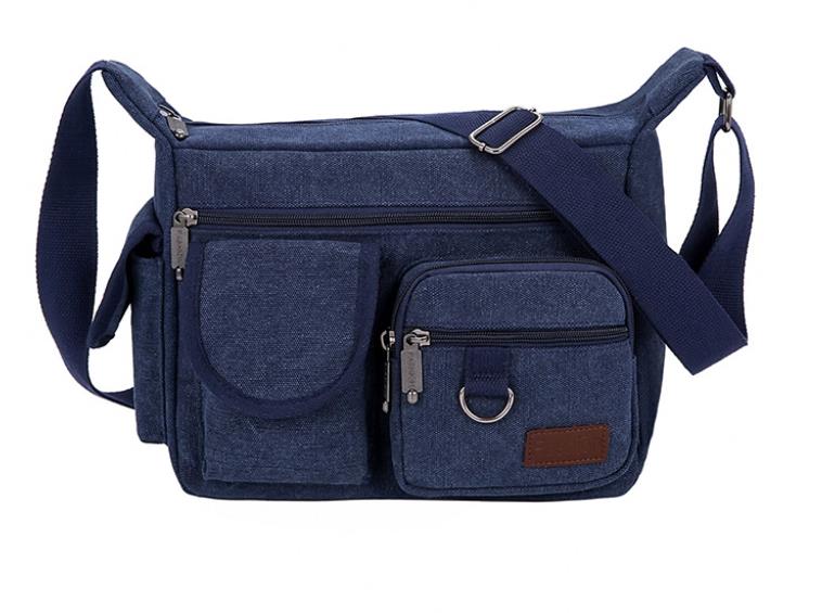 Men's canvas crossbody bag, outdoor travel wear-resistant men's bag, large capacity construction site work shoulder bag