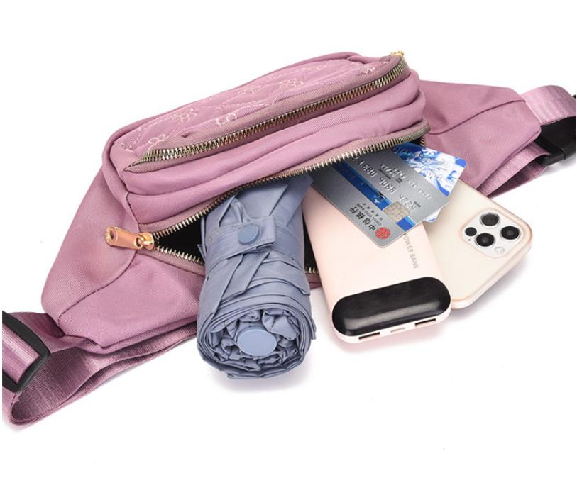 Outdoor women's bag waterproof multi-purpose waist bag embroidered mobile phone coin purse for women