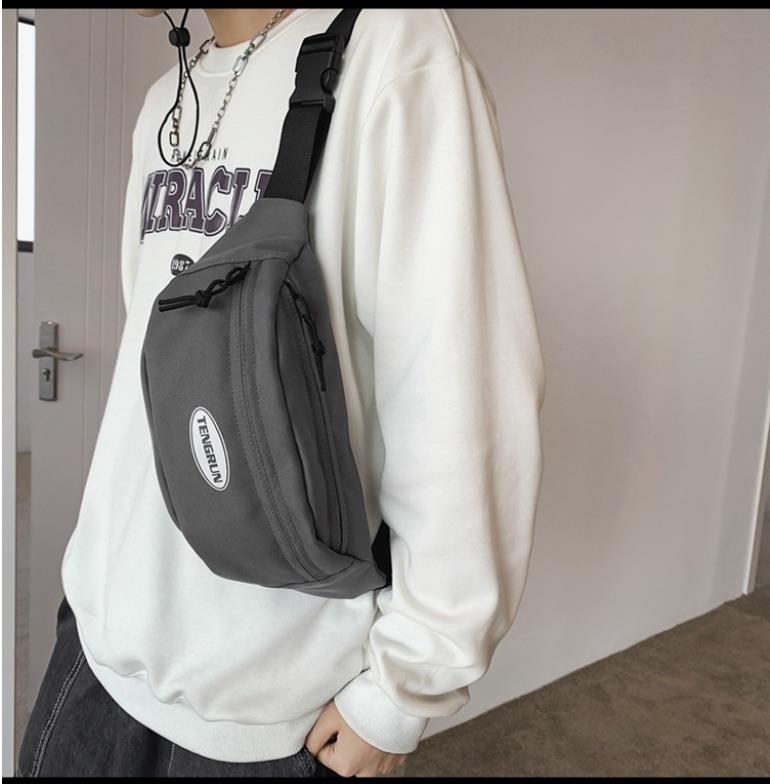 Trendy men's mobile phone waist bag, chest bag, shoulder bag, men's and women's casual sports crossbody bag
