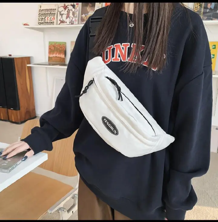 Trendy men's mobile phone waist bag, chest bag, shoulder bag, men's and women's casual sports crossbody bag