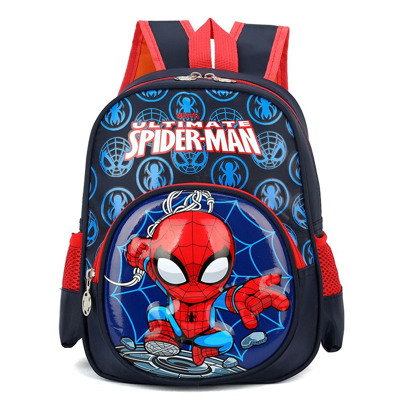 12 inch backpack for boys aged 3-10, 3D hard shell Spider Man cartoon cute female student backpack