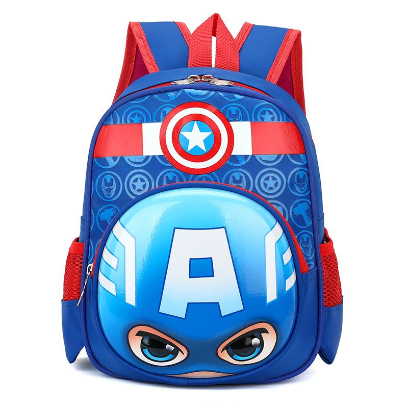 12 inch backpack for boys aged 3-10, 3D hard shell Spider Man cartoon cute female student backpack