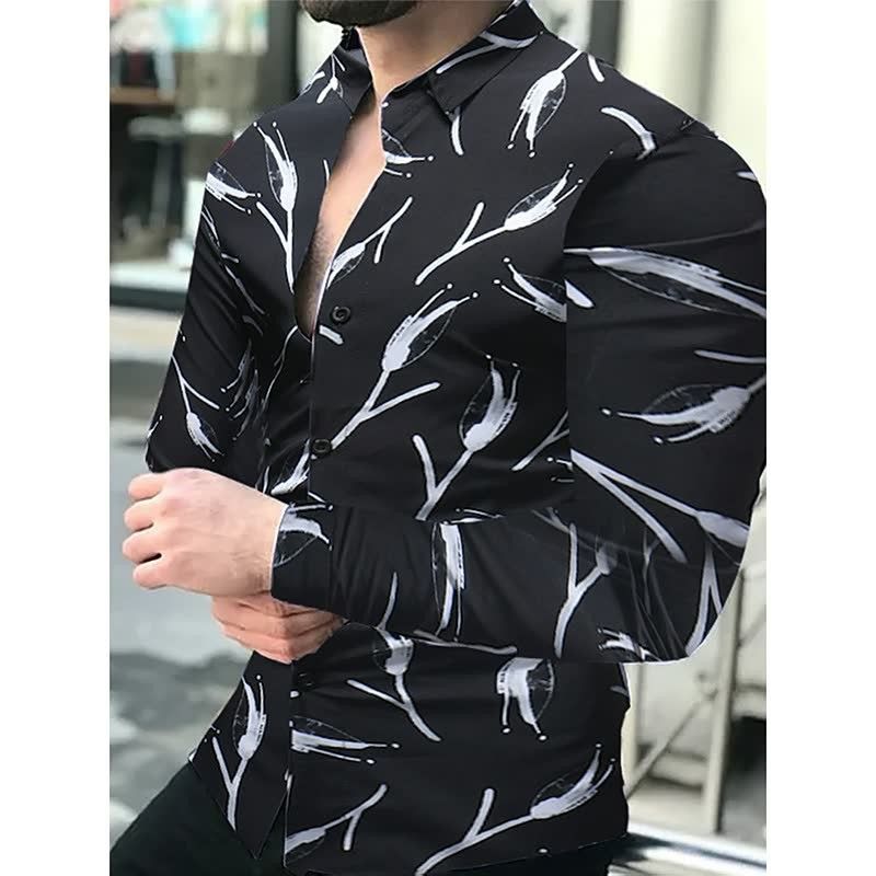 New men's long sleeved shirt 3D digital printed shirt long sleeved men's shirt men's trendy casual shirt men's clothing