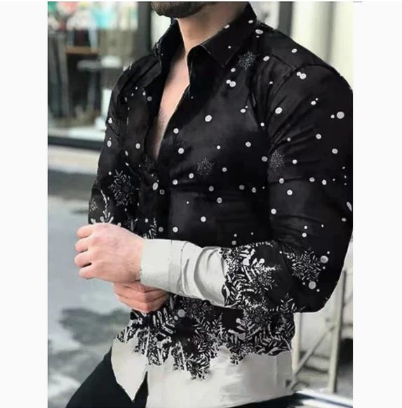 New men's long sleeved shirt 3D digital printed shirt long sleeved men's shirt men's trendy casual shirt men's clothing