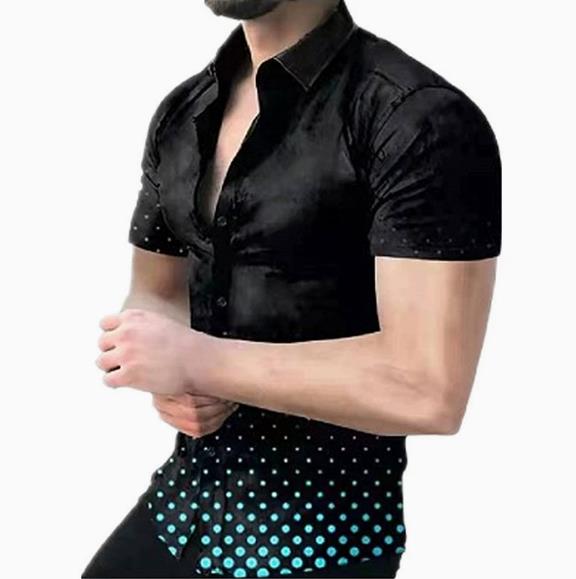 Men's summer short sleeved shirt 3D digital printed pattern shirt plus size shirt men's clothing