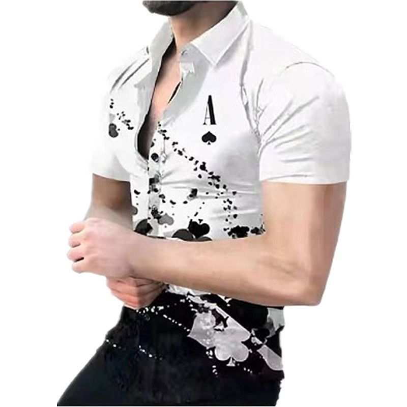 Men's summer short sleeved shirt 3D digital printed pattern shirt plus size shirt men's clothing