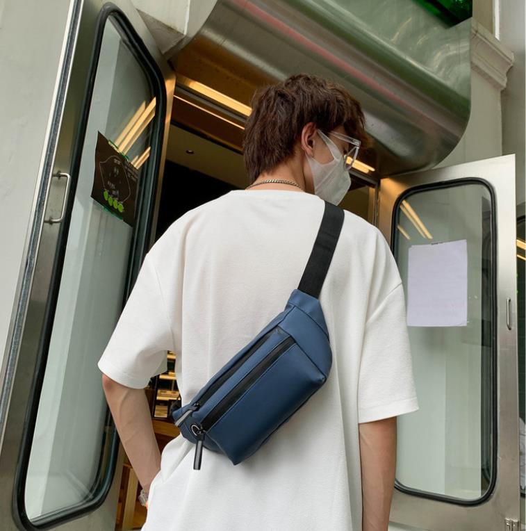 Men's lightweight outdoor waterproof leisure cycling sports crossbody bag, fashionable mobile phone chest bag