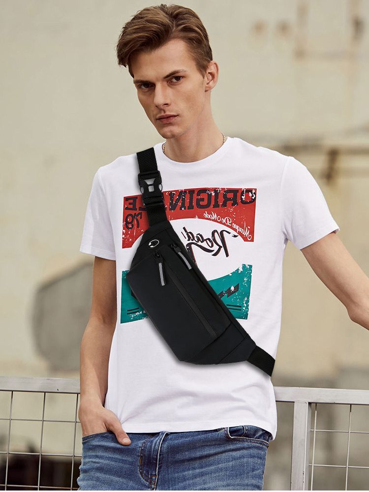 Men's lightweight outdoor waterproof leisure cycling sports crossbody bag, fashionable mobile phone chest bag