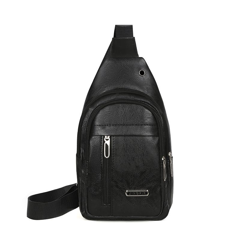 New Men's Bag Chest Bag Cross border Trendy Crossbody Bag Solid Color Chest Backpack