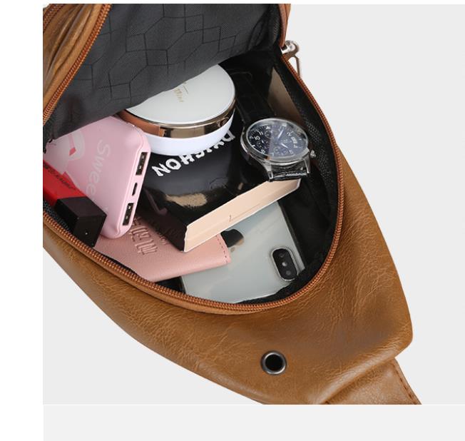 New Men's Bag Chest Bag Cross border Trendy Crossbody Bag Solid Color Chest Backpack