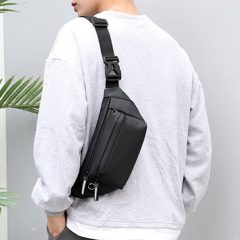 Fashionable men's chest bag, waist bag, sports waterproof crossbody bag, outdoor multifunctional mobile phone bag