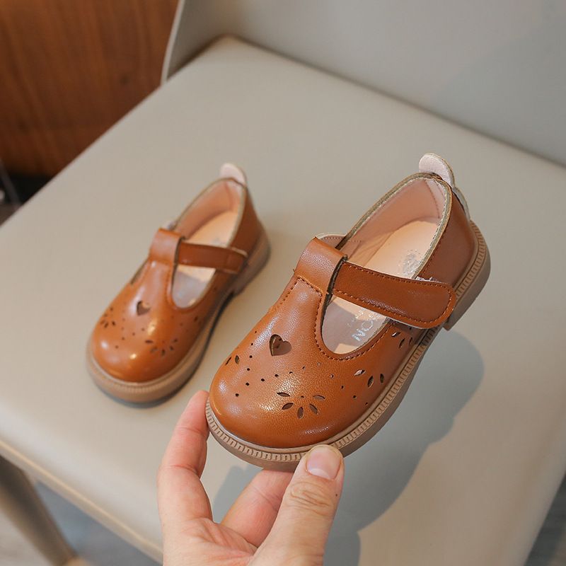 Spring and summer new girls' small leather shoes, girls' baby soft soled princess single shoes, children's solid color casual shoes