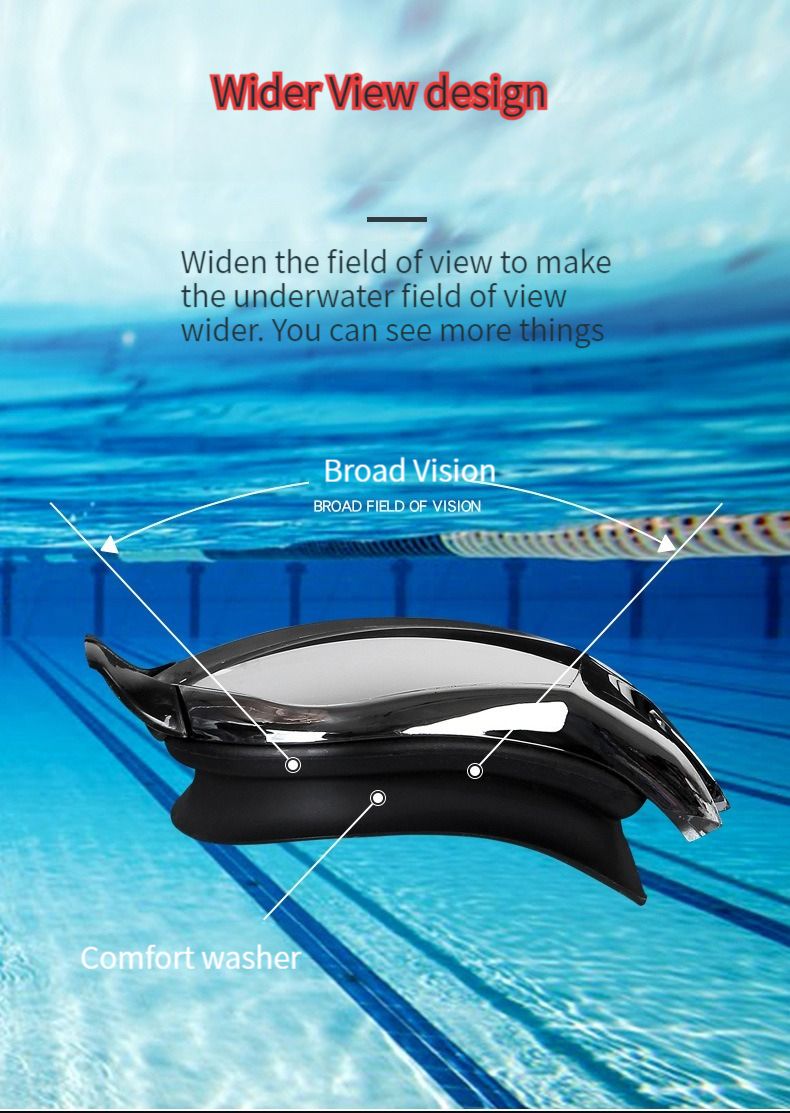Hot selling high-definition waterproof and anti fog swimming goggles, men's and women's adult eye protection, fashionable swimming goggles, swimming cap set