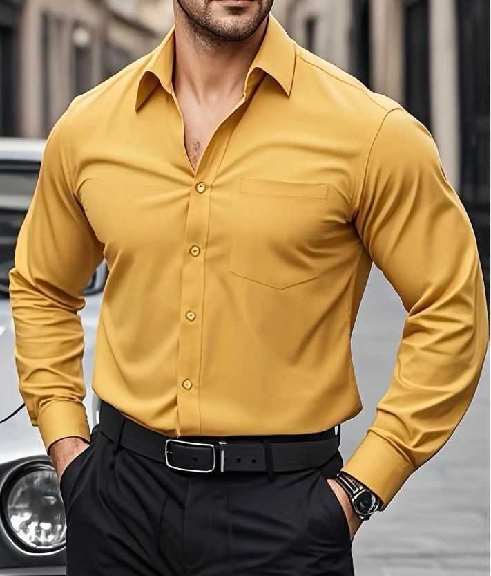 Autumn and winter men's casual slim fit long sleeved shirt men's top shirt men's clothing