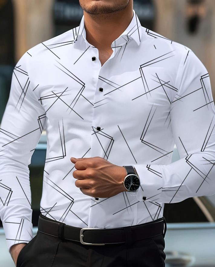 Autumn and winter men's casual slim fit long sleeved shirt men's top shirt men's clothing