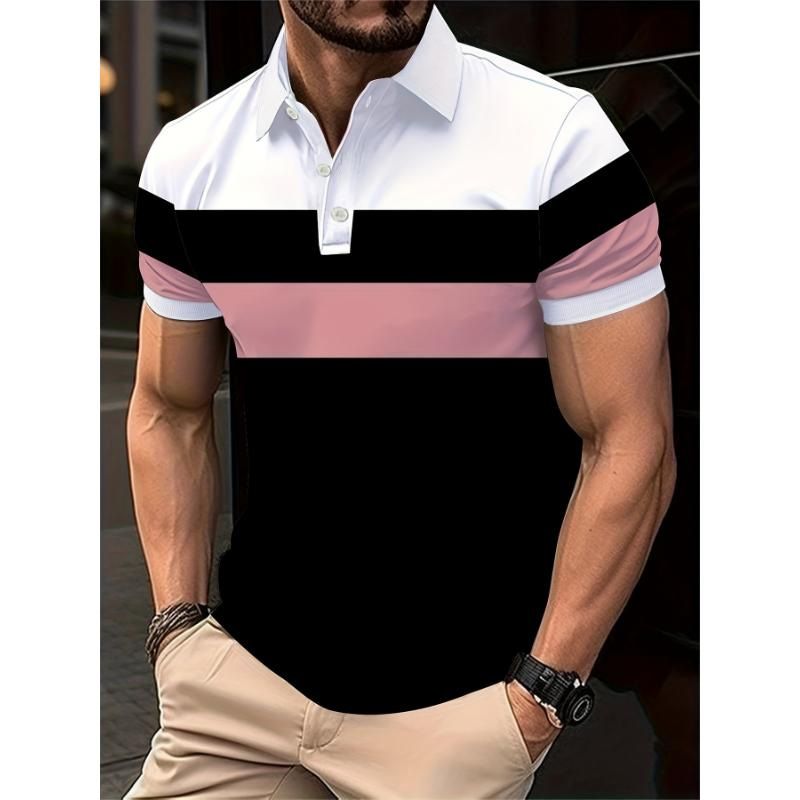 Spring and Autumn New Men's Zipper Collar Short Sleeve Shirt Polo Polo Polo Shirt Men's Wear