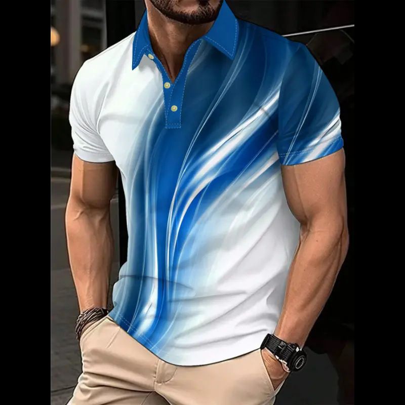 Spring and Autumn New Men's Zipper Collar Short Sleeve Shirt Polo Polo Polo Shirt Men's Wear