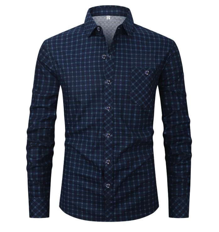 Spring and Autumn men's casual lapel long sleeved shirt 3D printed men's trendy shirt men's clothing