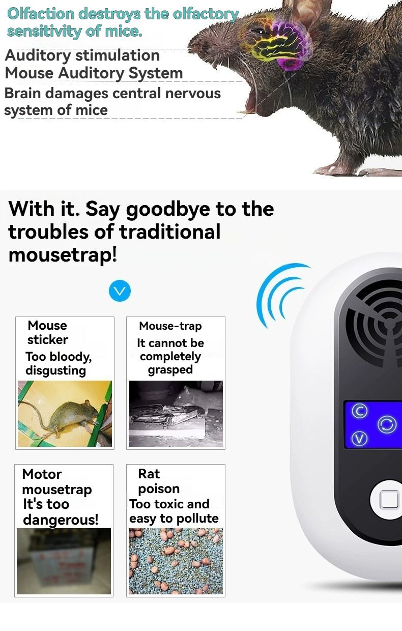 New household low-frequency high-power ultrasonic rodent repellent, sound wave rodent repellent, cockroach repellent