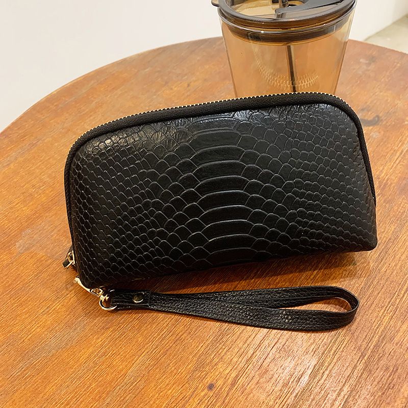 Ladies' Crocodile Pattern Genuine Leather Handbag New Long Zipper Phone Head Cover Leather Wallet