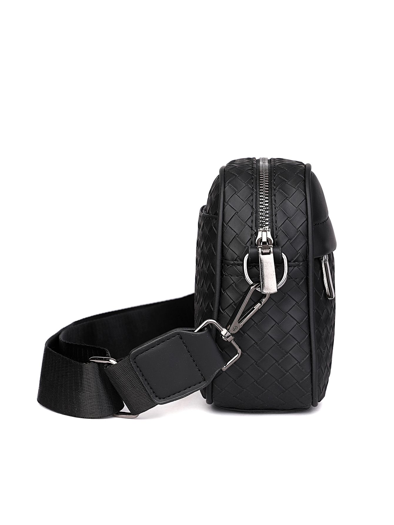 New trendy men's casual plaid shoulder bag, leather crossbody bag, fashionable small square backpack