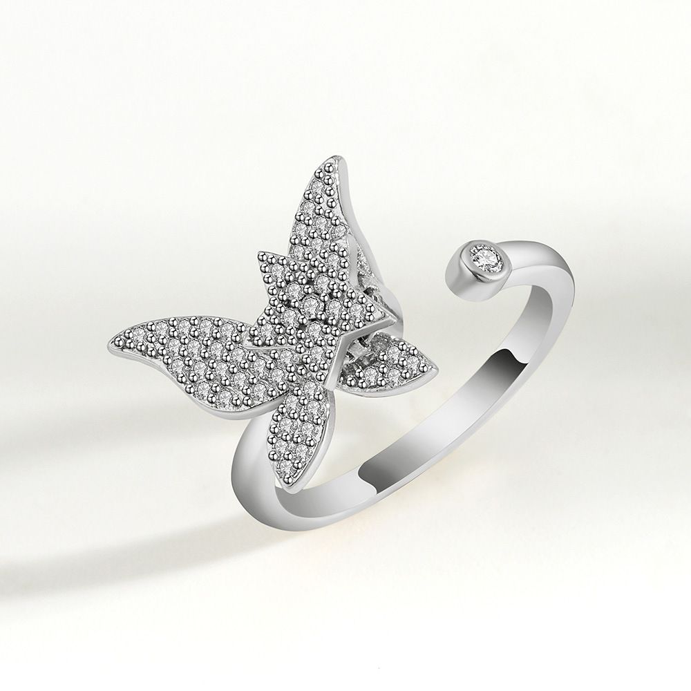 New Adjustable Opening Flower Ring Relieves Anxiety, Rotating Flower Ring Decompression Ring, Women's Jewelry