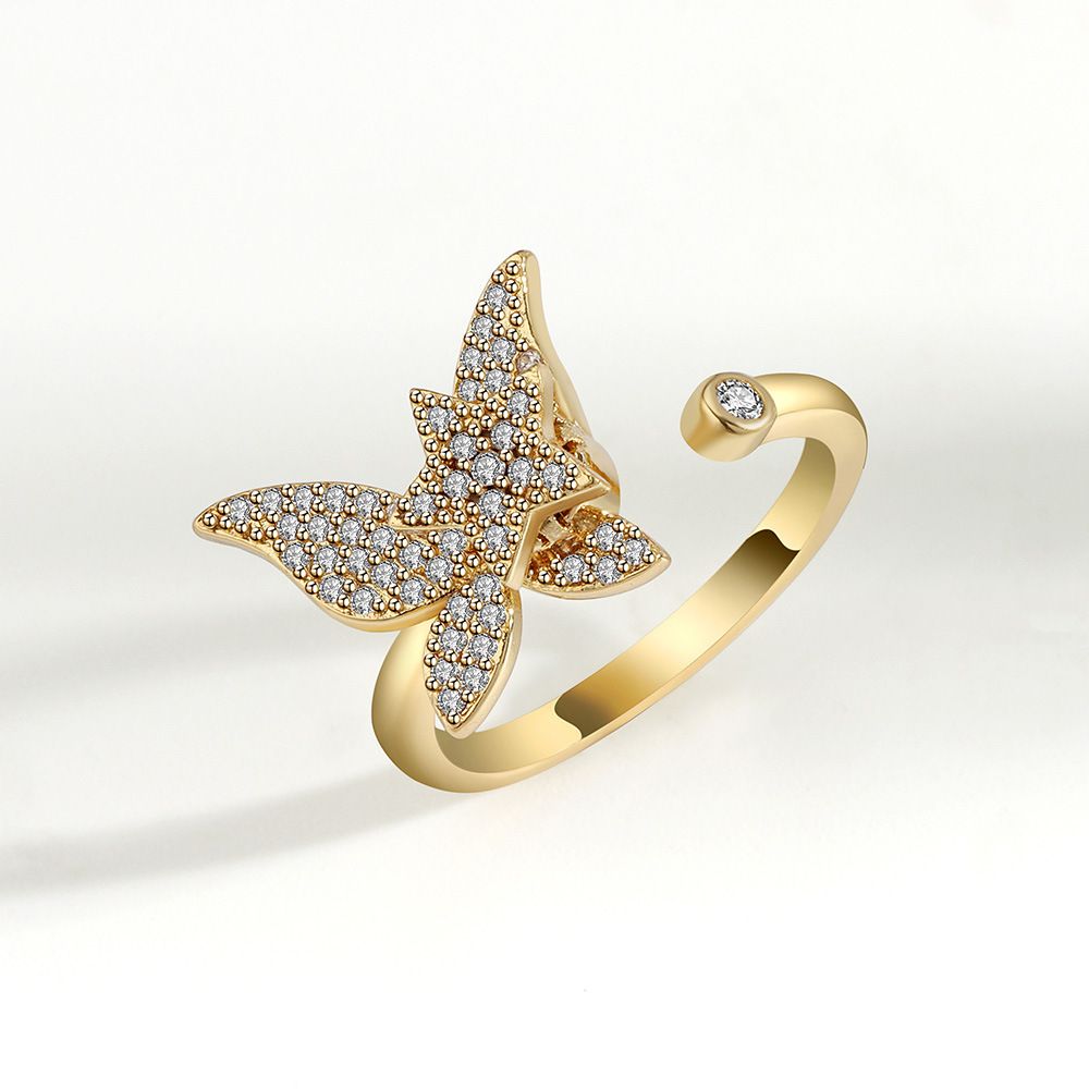 New Adjustable Opening Flower Ring Relieves Anxiety, Rotating Flower Ring Decompression Ring, Women's Jewelry