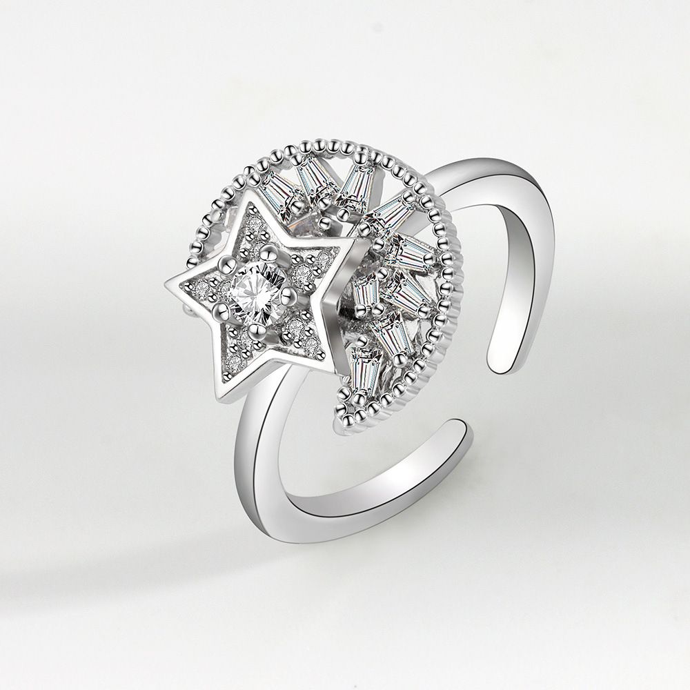 New Adjustable Opening Flower Ring Relieves Anxiety, Rotating Flower Ring Decompression Ring, Women's Jewelry