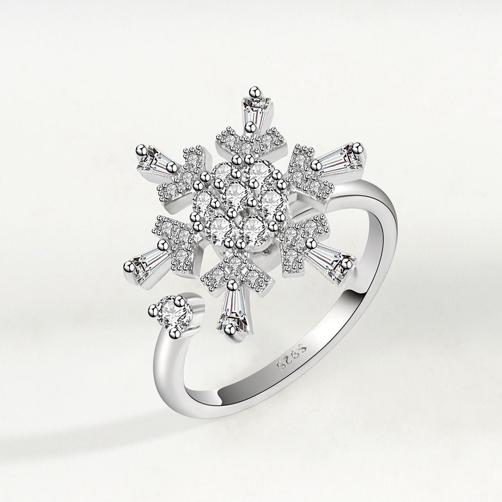 New Adjustable Opening Flower Ring Relieves Anxiety, Rotating Flower Ring Decompression Ring, Women's Jewelry