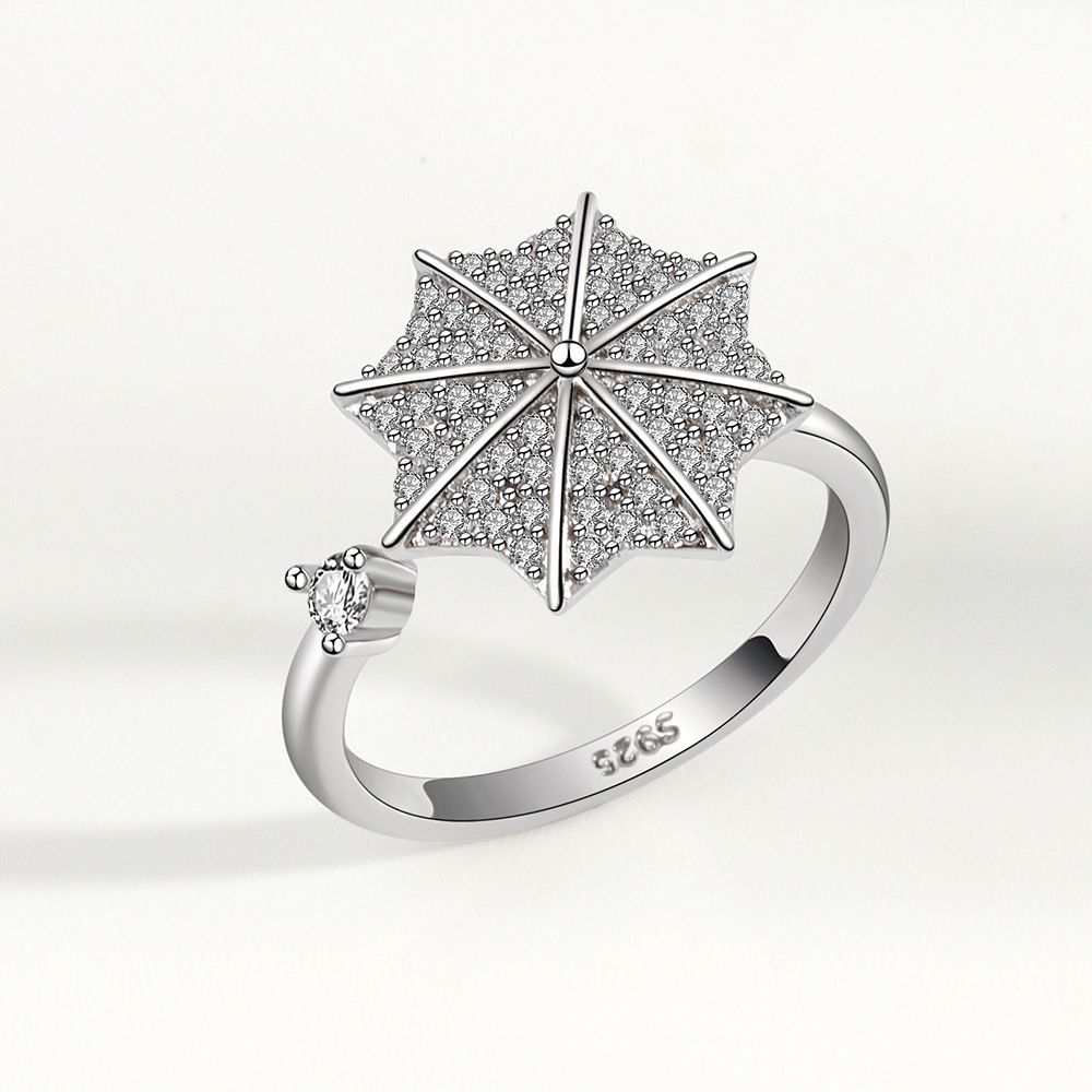 New Adjustable Opening Flower Ring Relieves Anxiety, Rotating Flower Ring Decompression Ring, Women's Jewelry