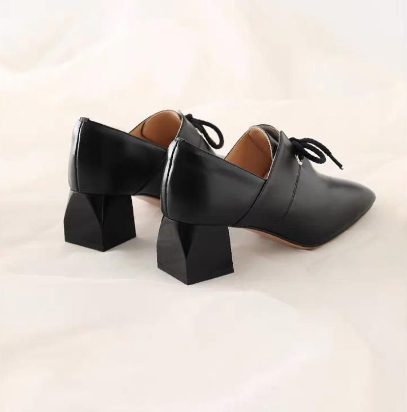 New Women's Coarse Heels Breathable High Heels Work Shoes Versatile Casual Strap Small Leather Shoes Women's Single Shoes Women's Shoes