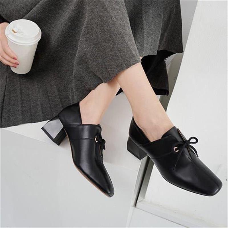 New Women's Coarse Heels Breathable High Heels Work Shoes Versatile Casual Strap Small Leather Shoes Women's Single Shoes Women's Shoes