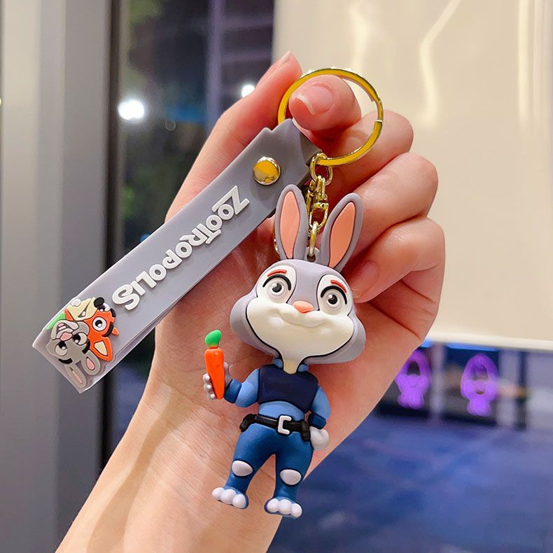 New Cartoon Crazy Animal City Keychain Cute Judy Keychain Men and Women's Bag Couple Pendant