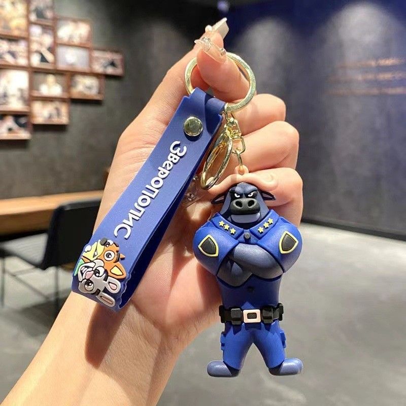 New Cartoon Crazy Animal City Keychain Cute Judy Keychain Men and Women's Bag Couple Pendant