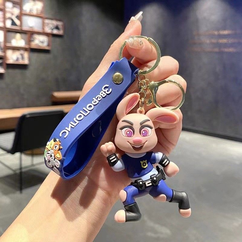 New Cartoon Crazy Animal City Keychain Cute Judy Keychain Men and Women's Bag Couple Pendant