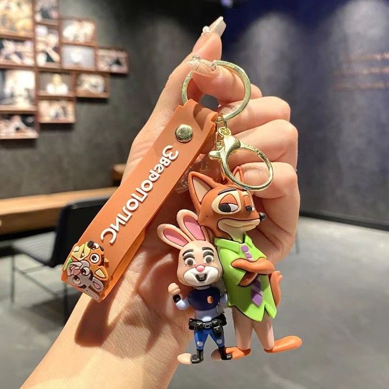 New Cartoon Crazy Animal City Keychain Cute Judy Keychain Men and Women's Bag Couple Pendant