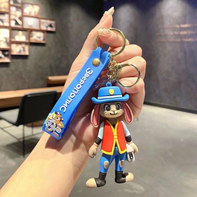 New Cartoon Crazy Animal City Keychain Cute Judy Keychain Men and Women's Bag Couple Pendant