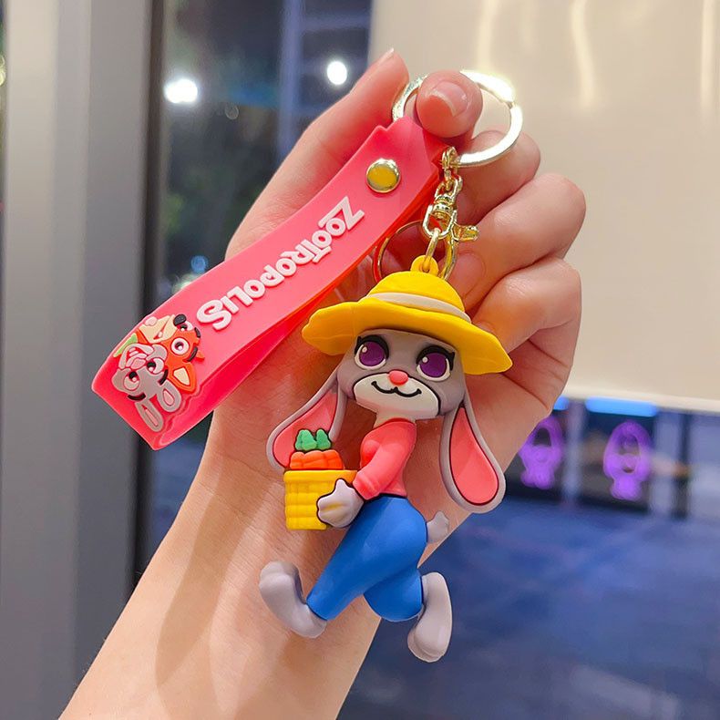 New Cartoon Crazy Animal City Keychain Cute Judy Keychain Men and Women's Bag Couple Pendant